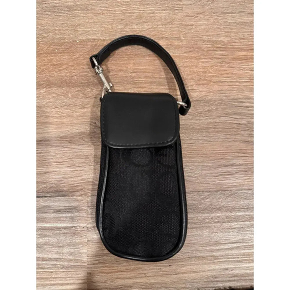 Vintage Black Credit Card Pouch Wristlet w/ Belt Strap - Picture 1 of 3